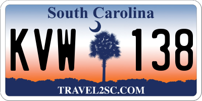 SC license plate KVW138