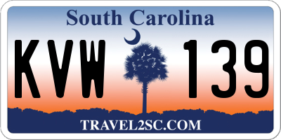 SC license plate KVW139