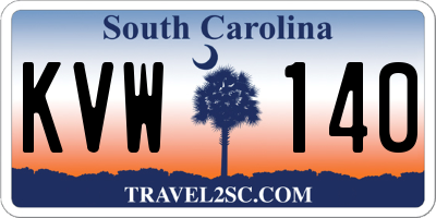 SC license plate KVW140