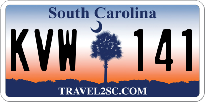 SC license plate KVW141
