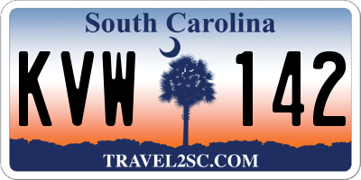 SC license plate KVW142