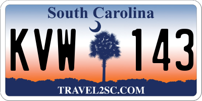 SC license plate KVW143