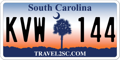 SC license plate KVW144