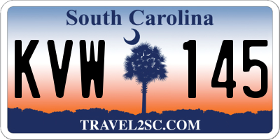 SC license plate KVW145