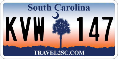 SC license plate KVW147