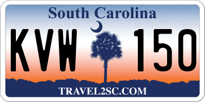 SC license plate KVW150