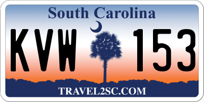 SC license plate KVW153