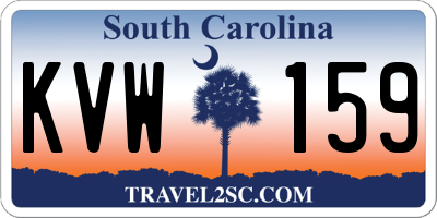SC license plate KVW159