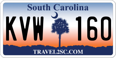 SC license plate KVW160