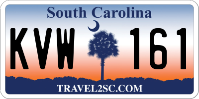 SC license plate KVW161