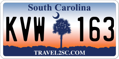 SC license plate KVW163