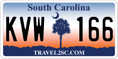 SC license plate KVW166