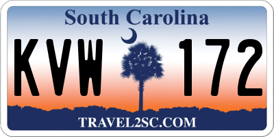 SC license plate KVW172