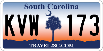 SC license plate KVW173