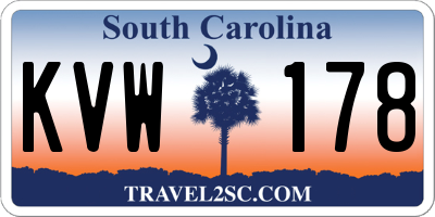 SC license plate KVW178