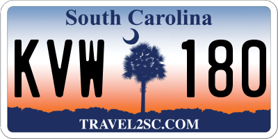 SC license plate KVW180