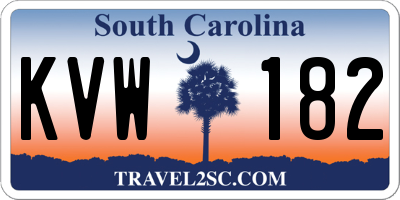 SC license plate KVW182
