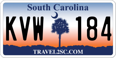 SC license plate KVW184