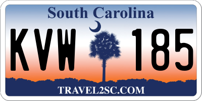 SC license plate KVW185