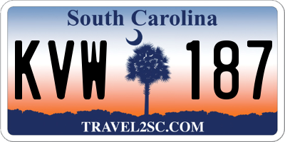 SC license plate KVW187