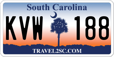 SC license plate KVW188