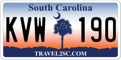 SC license plate KVW190