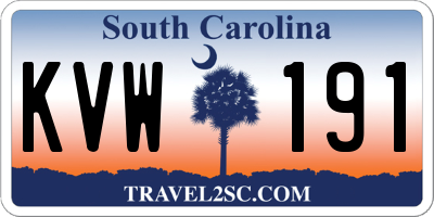 SC license plate KVW191