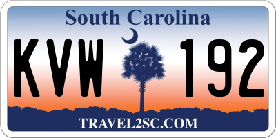 SC license plate KVW192