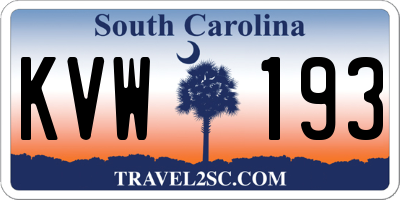 SC license plate KVW193