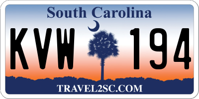 SC license plate KVW194
