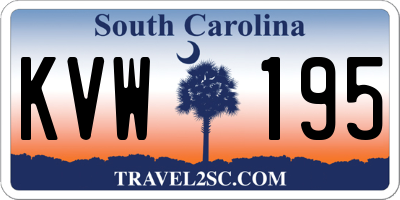 SC license plate KVW195