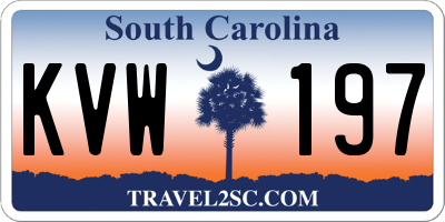 SC license plate KVW197