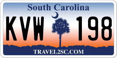 SC license plate KVW198