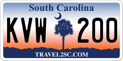 SC license plate KVW200