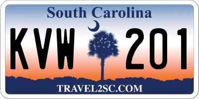 SC license plate KVW201