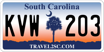 SC license plate KVW203