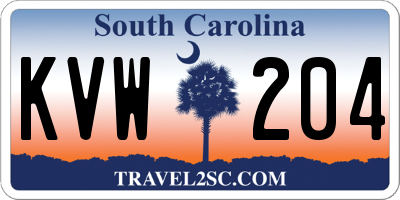 SC license plate KVW204