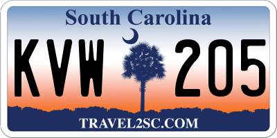 SC license plate KVW205