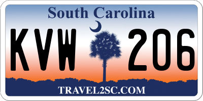 SC license plate KVW206