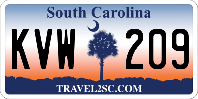 SC license plate KVW209