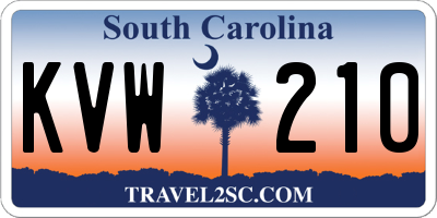 SC license plate KVW210