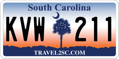 SC license plate KVW211