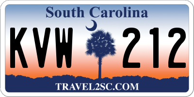 SC license plate KVW212