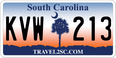 SC license plate KVW213