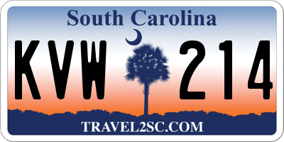 SC license plate KVW214