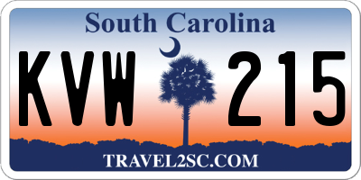 SC license plate KVW215