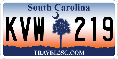 SC license plate KVW219