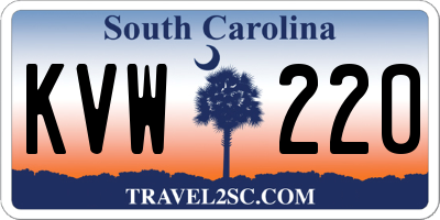 SC license plate KVW220