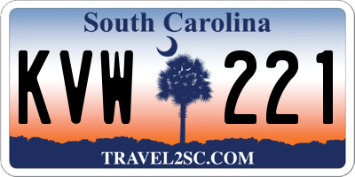 SC license plate KVW221