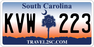 SC license plate KVW223